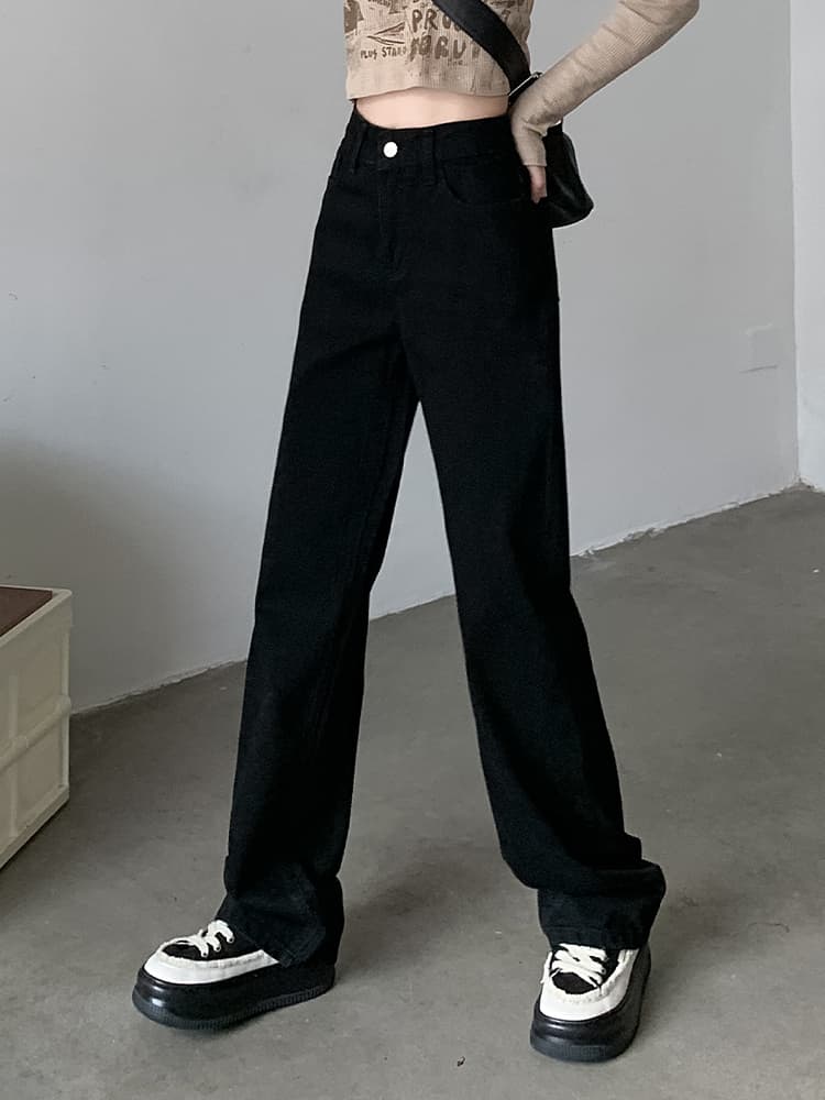 ストレートパンツ ゆったりシルエットデニムパンツ