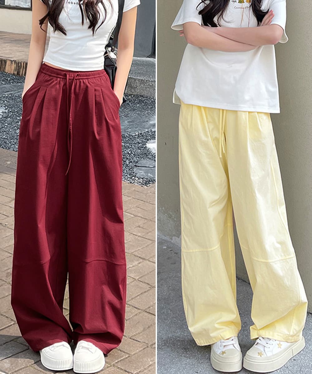 ハイウエストワイドストレートパンツ