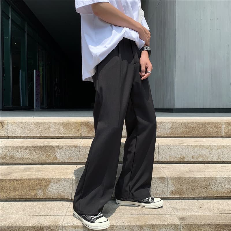 ストレートパンツ ドレープ感ストレートスラックス