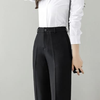 ストレートパンツ すっきりシルエット美脚パンツ