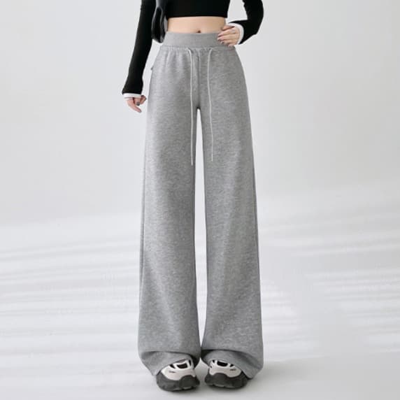 ストレートパンツ リラックスワイドスウェットパンツ