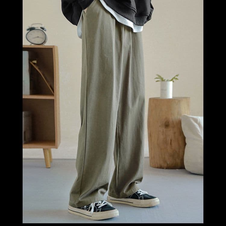 ストレートパンツ ゆったりシルエット 快適チノパンツ