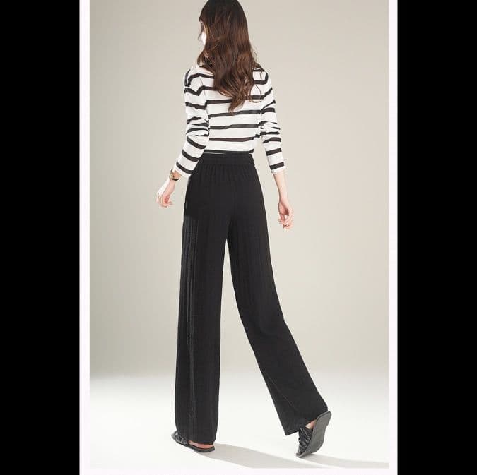 ストレートパンツ 楽園の風 麻混ストレートパンツ