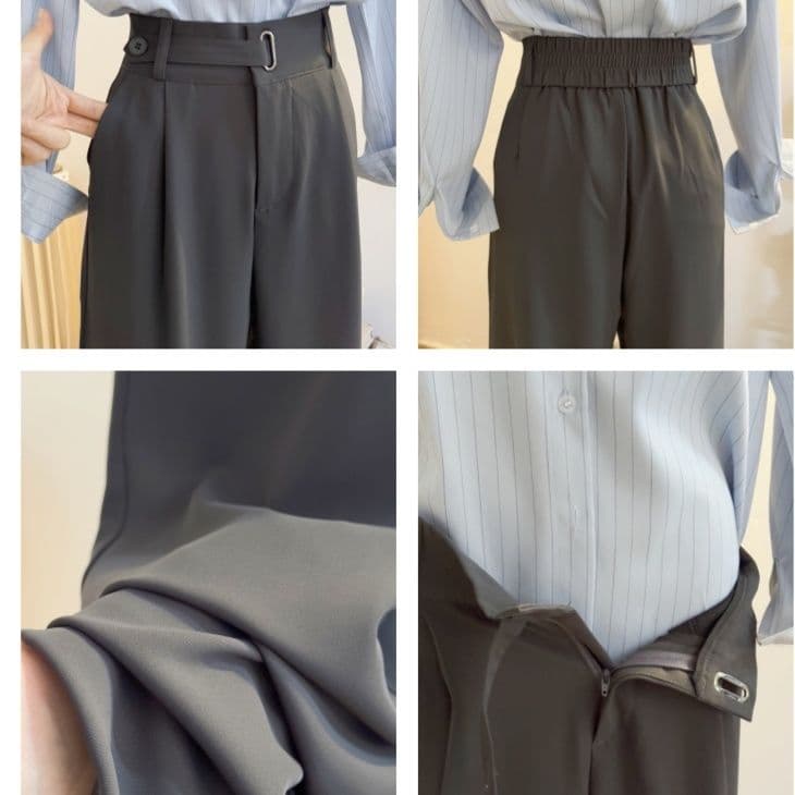 ストレートパンツ 上質サイドアジャストスラックス