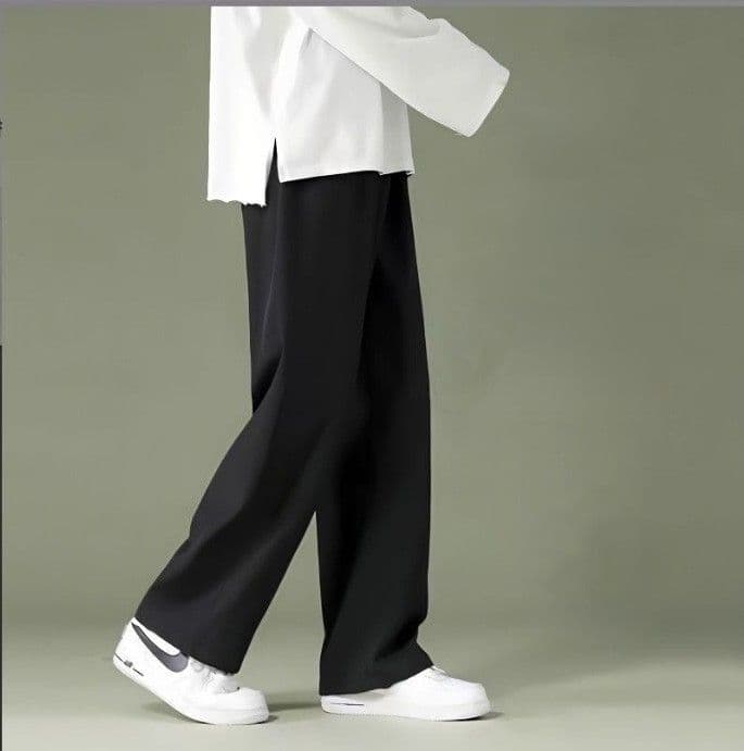 ストレートパンツ  冷感素材ストレートパンツ メンズ