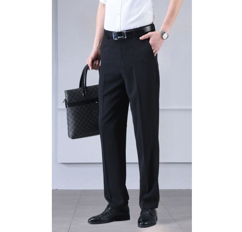 ストレートパンツ 上質感ドレープストレートスラックス