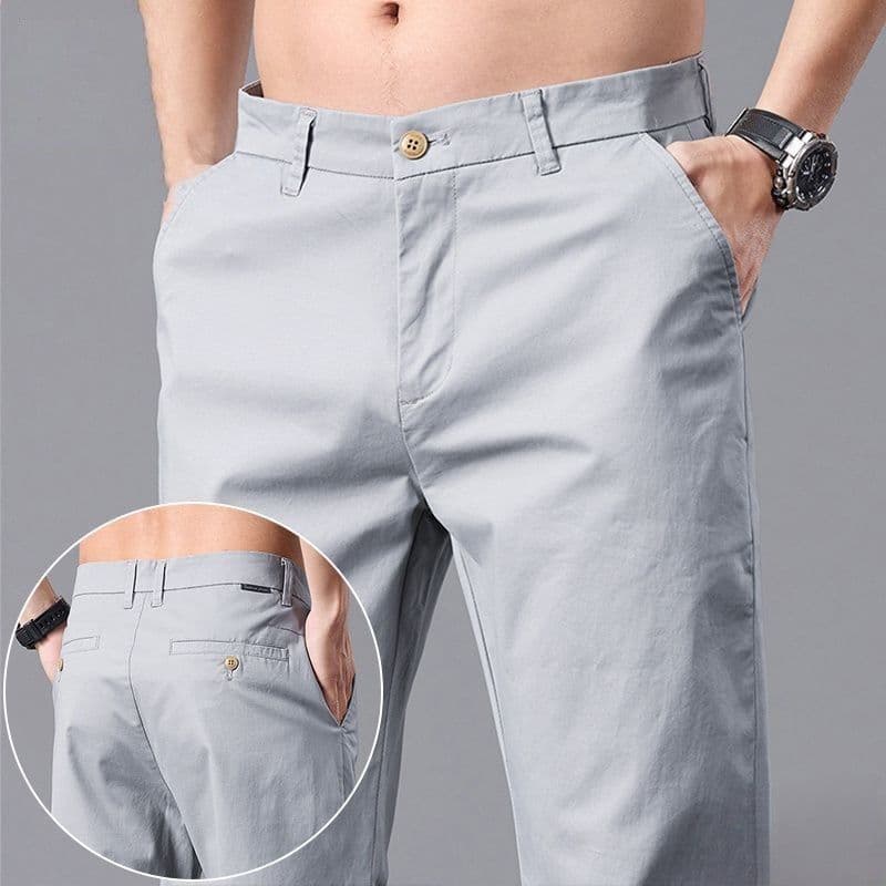 ストレートパンツ ストレッチ素材ストレートチノパンツ
