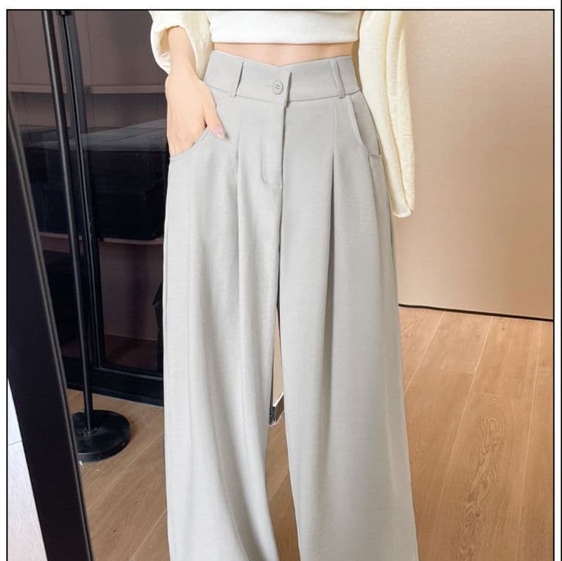 ストレートパンツ ワイドシルエット ドレープスラックス