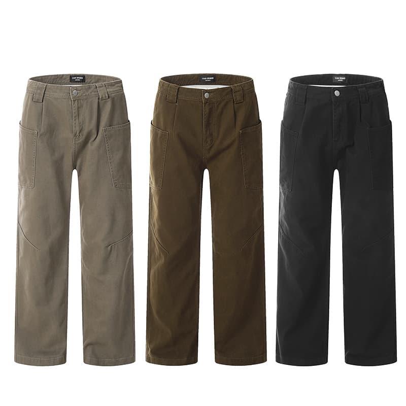 フロントタック入りワークストレートパンツ