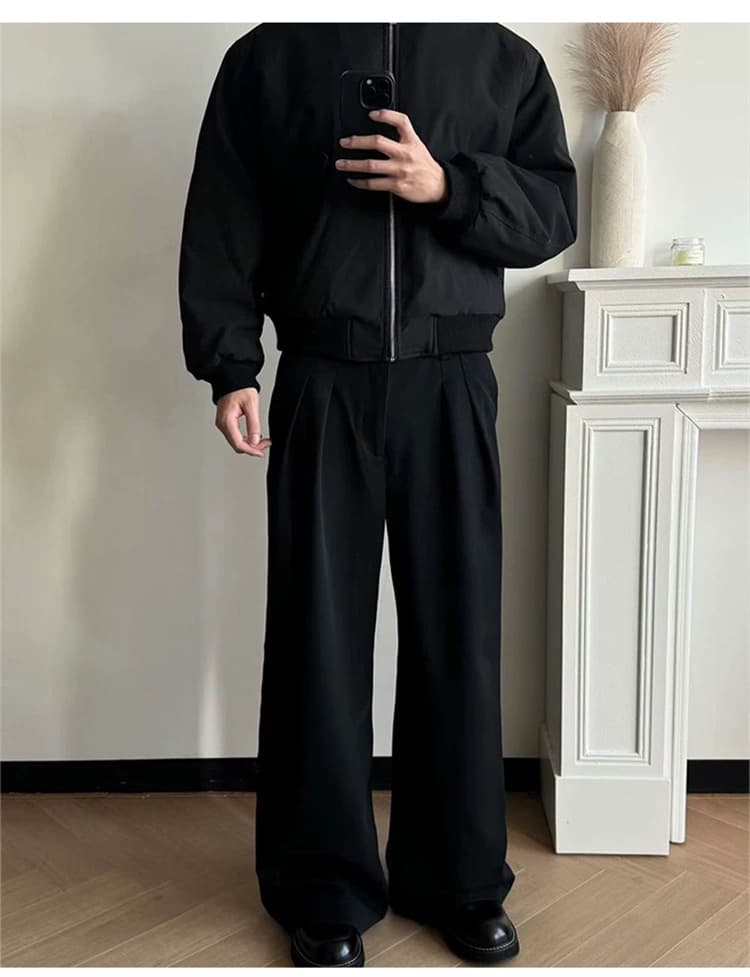 美シルエット立体裁断ストレートパンツ
