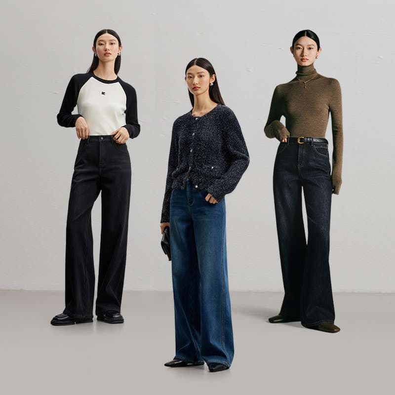 ストレートパンツ すっきりシルエットジャージーストレートパンツ