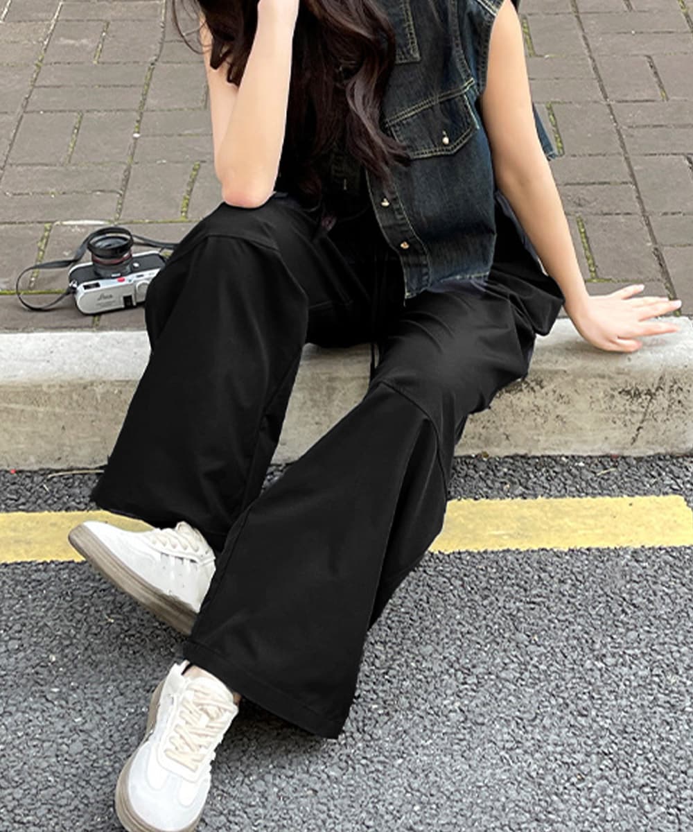 ハイウエストワイドストレートパンツ