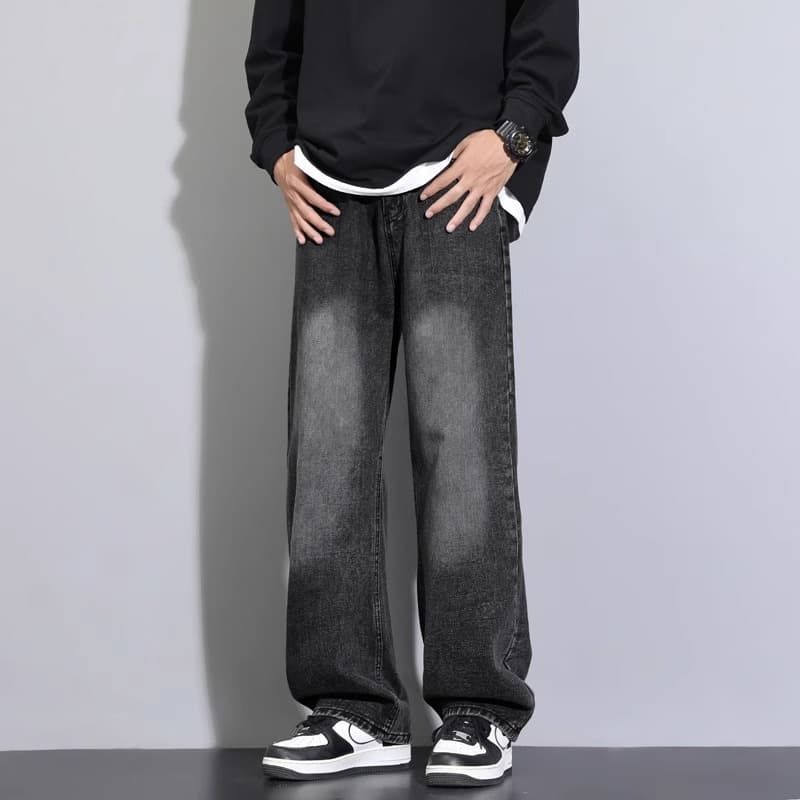 ストレートパンツ ヴィンテージ加工 リラックスストレートデニム
