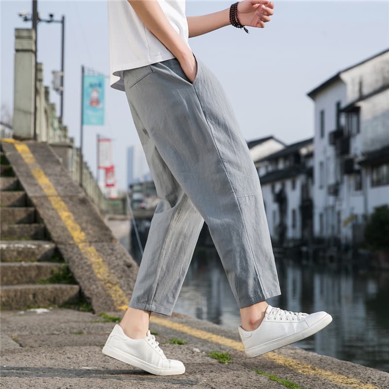 涼やか軽快アンクル丈ストレートパンツ
