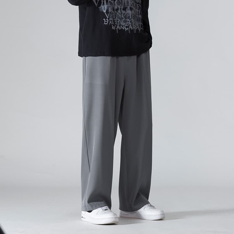 ストレートパンツ ゆったりドレープワイドスラックス