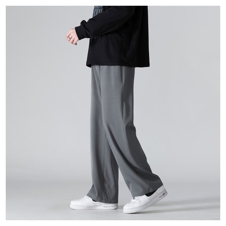 ストレートパンツ ゆったりドレープワイドスラックス