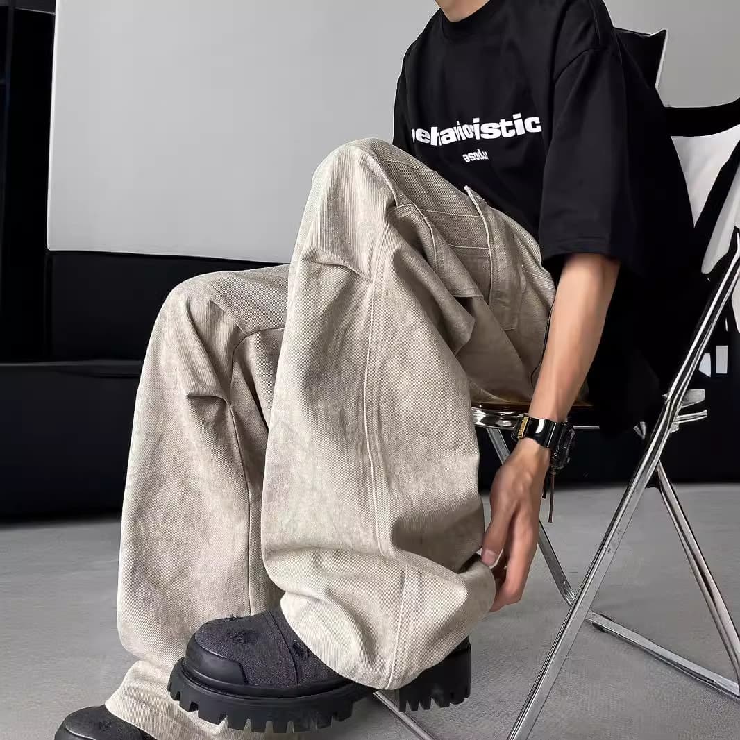 ストレートパンツ ワイドシルエット デニムパンツ