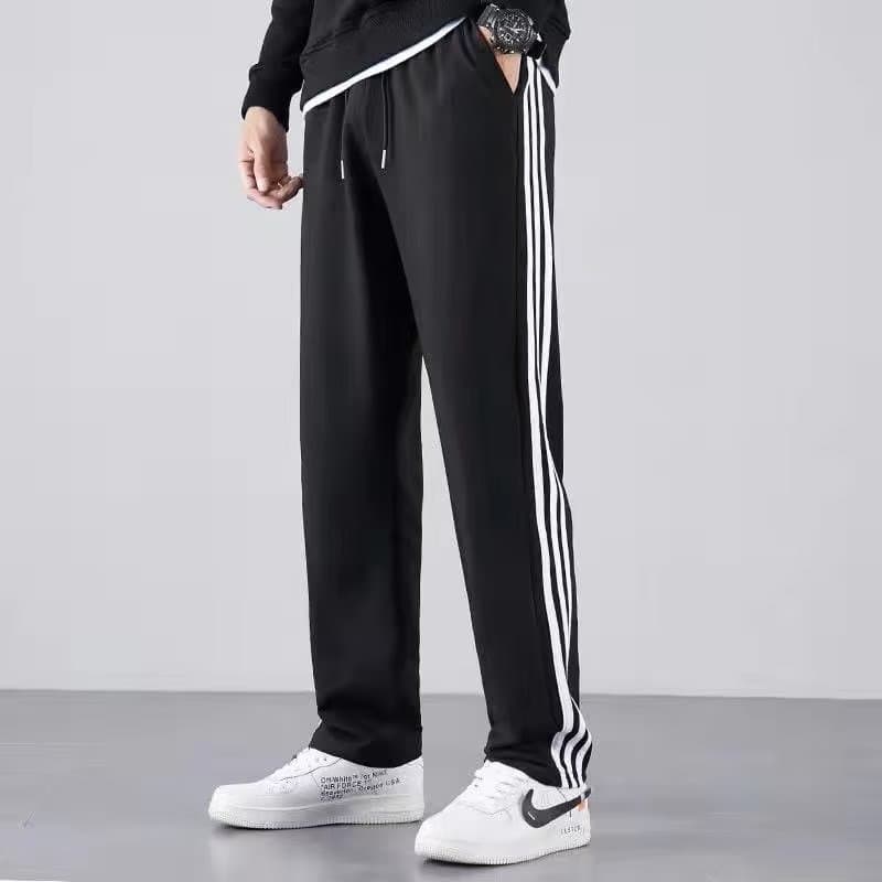 ストレートパンツ 三本ライン入りストレートパンツ