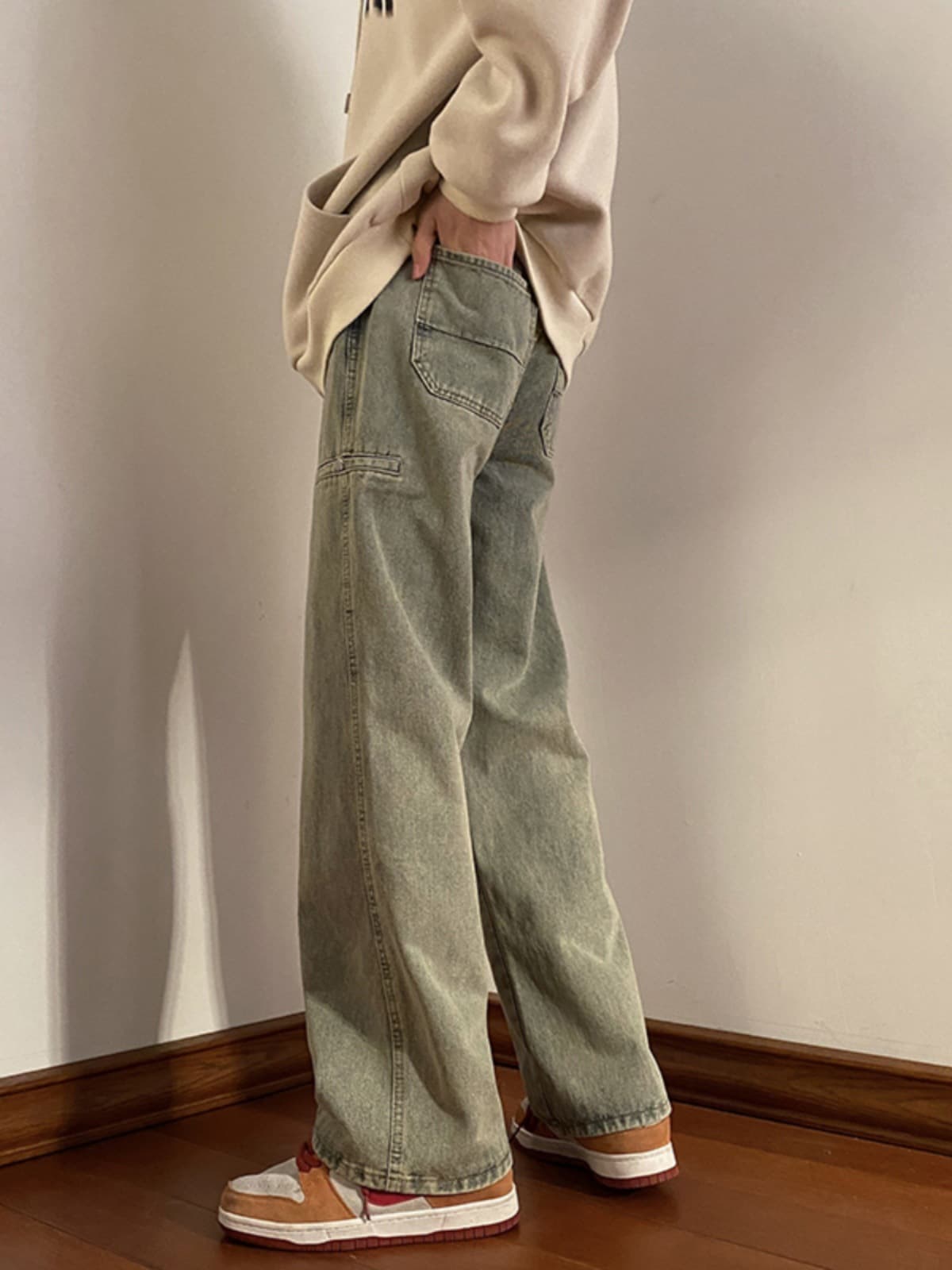ストレートパンツ ゆったりシルエット 定番ストレートデニム
