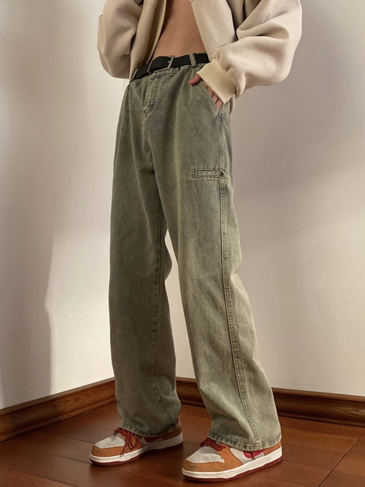 ストレートパンツ ゆったりシルエット 定番ストレートデニム