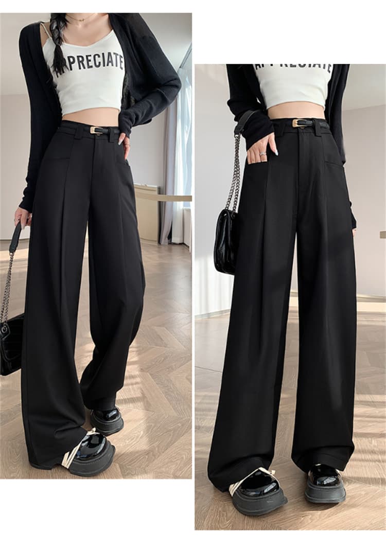 ハイウエストストレートパンツ ロング丈 春夏定番