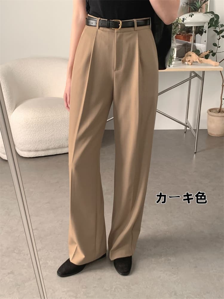 上品な事務所着用ストレートパンツ