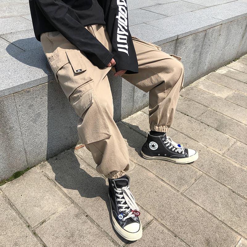 ゆったりミリタリーカーゴストレートパンツ