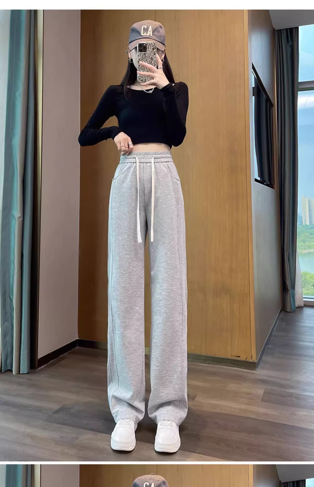 ストレートパンツ ゆったりストレートスウェットパンツ