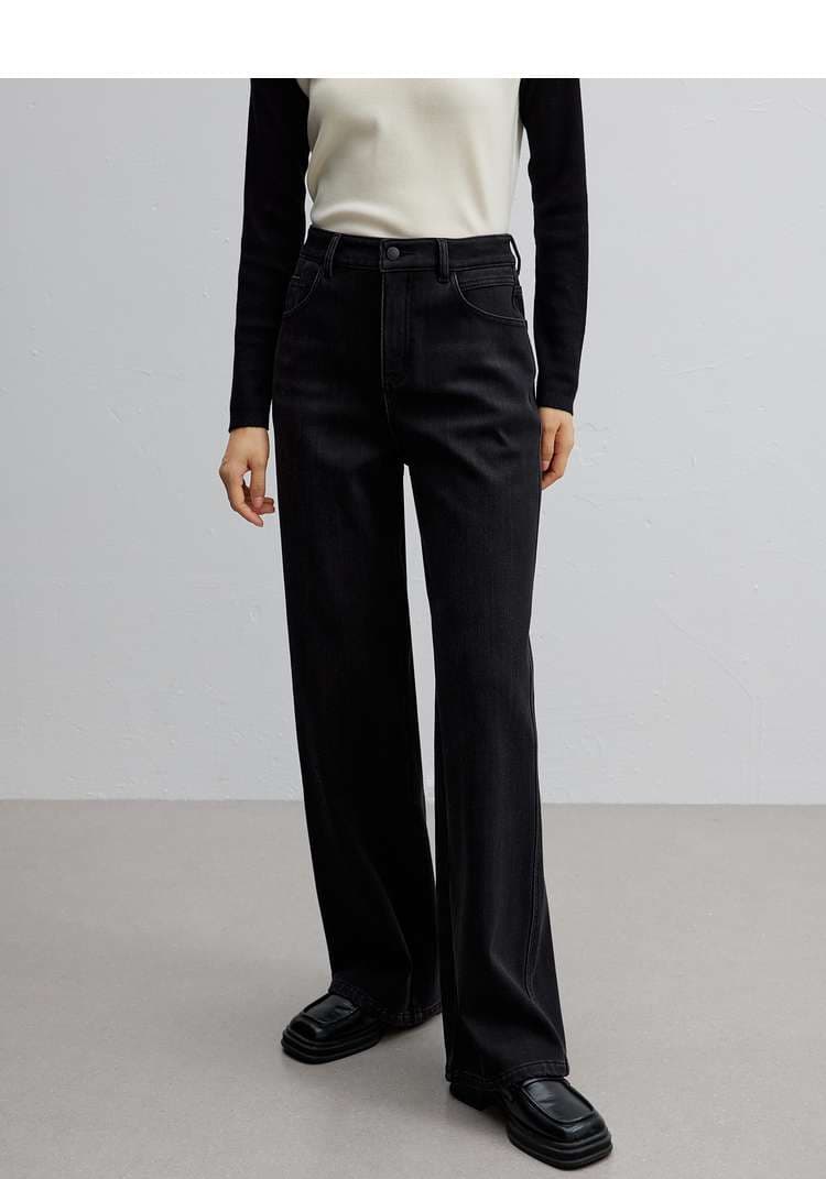 ストレートパンツ すっきりシルエットジャージーストレートパンツ