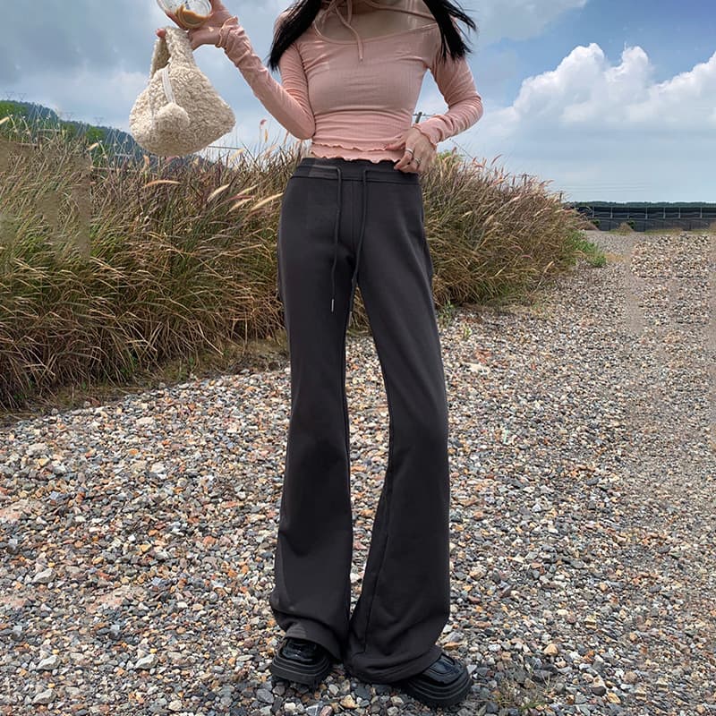 ストレートパンツ ふわもこ楽ちんジャージーパンツ