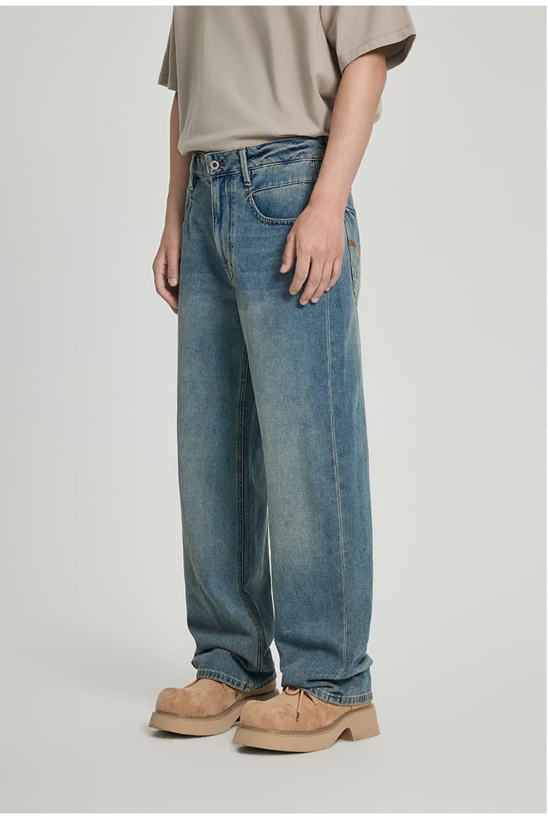 ストレートパンツ クラシック風合いストレートデニム