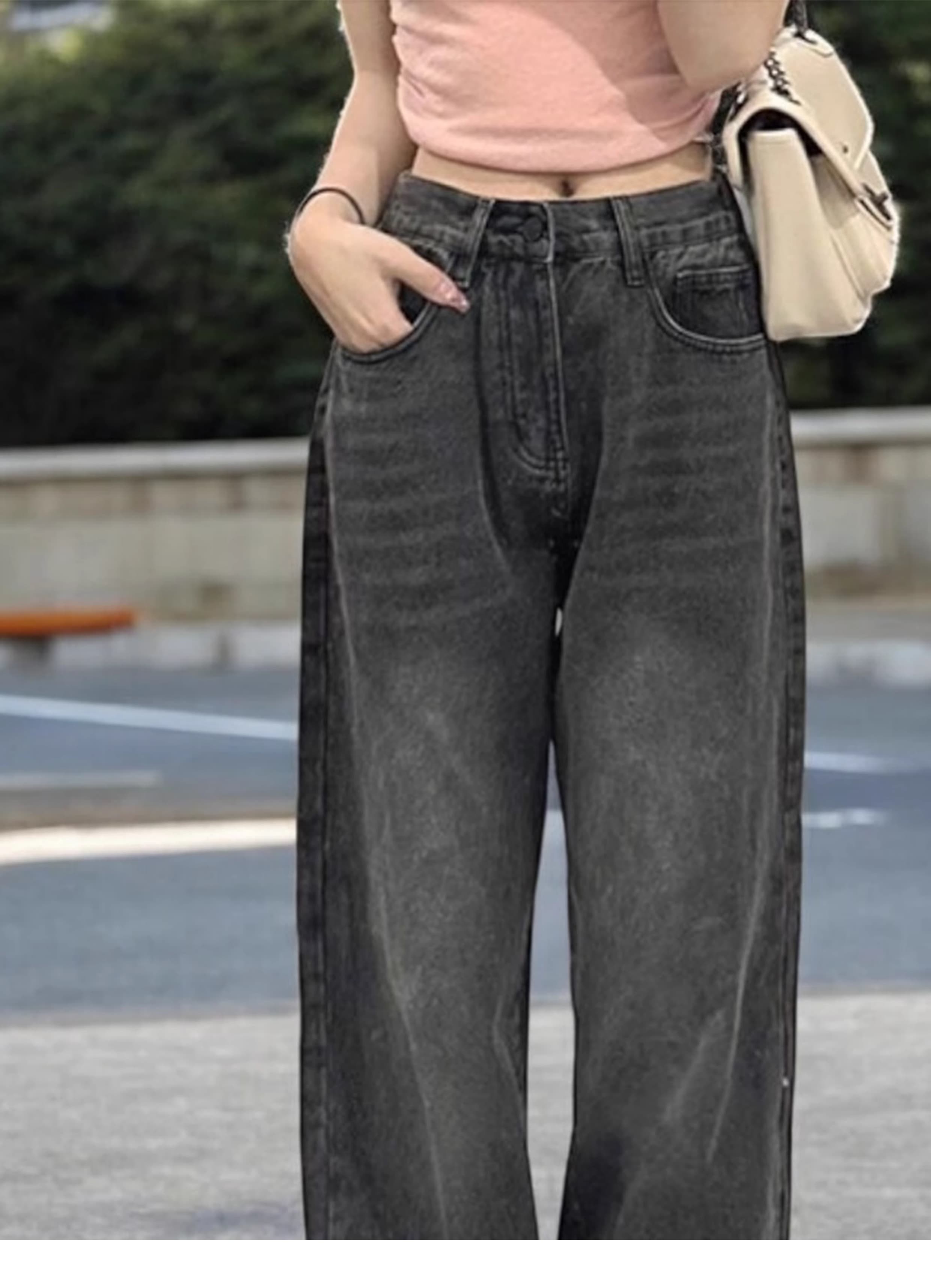 ストレートパンツ ゆったりシルエット ワイドデニム