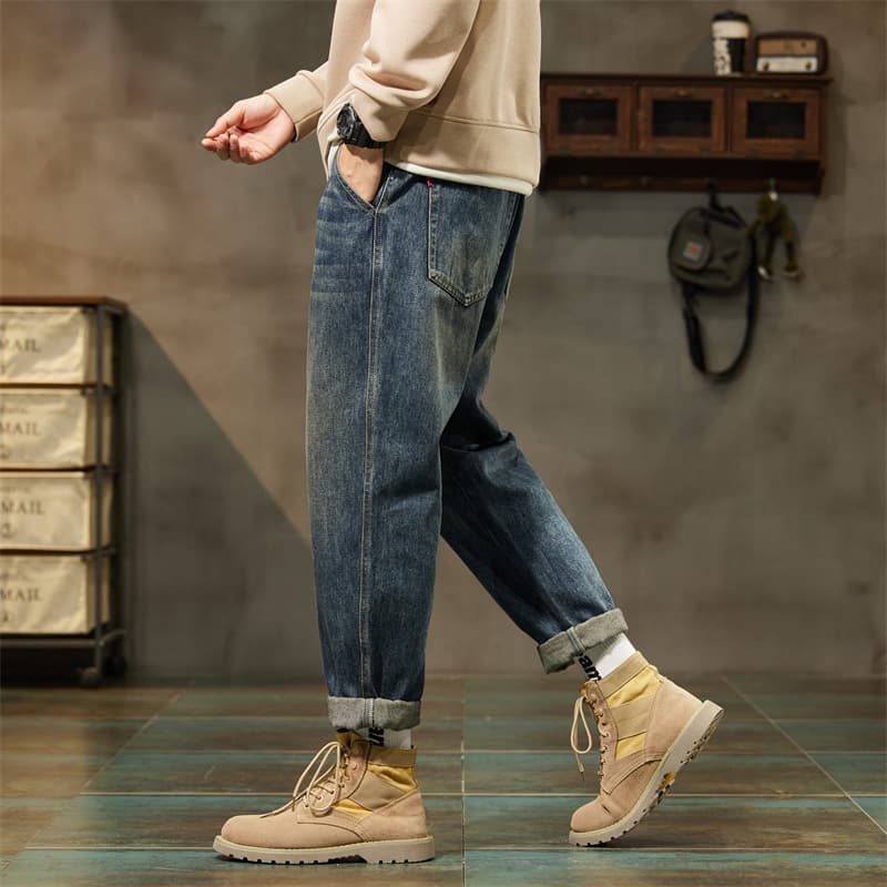 ストレートパンツ ゆったりシルエット デニムパンツ