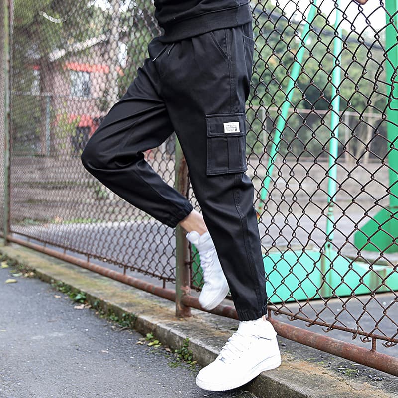 ストレートパンツ ゆったりカーゴジョガーパンツ