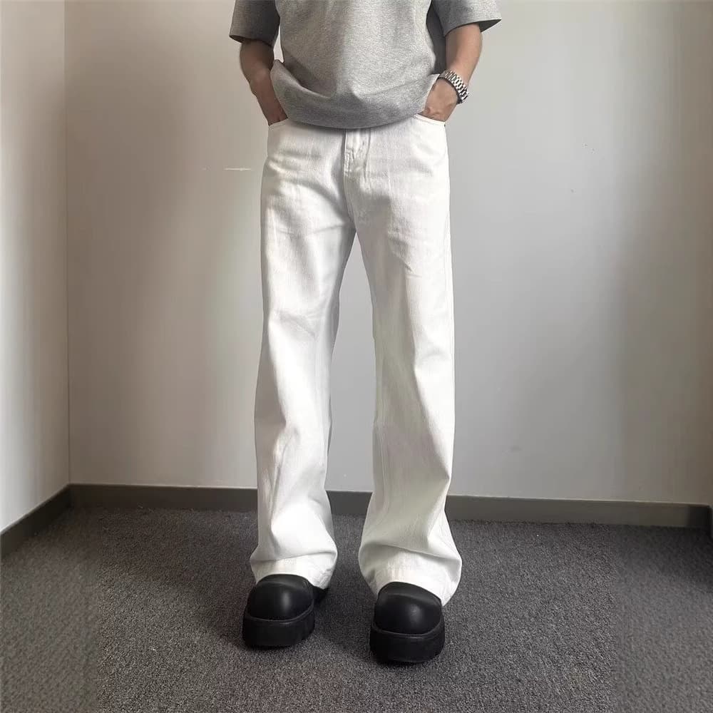 ストレートパンツ すっきりシルエットストレートデニムパンツ