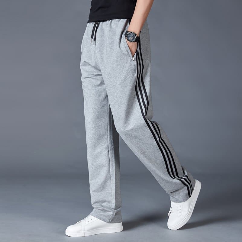 ストレートパンツ 三本線ストレートスウェットパンツ