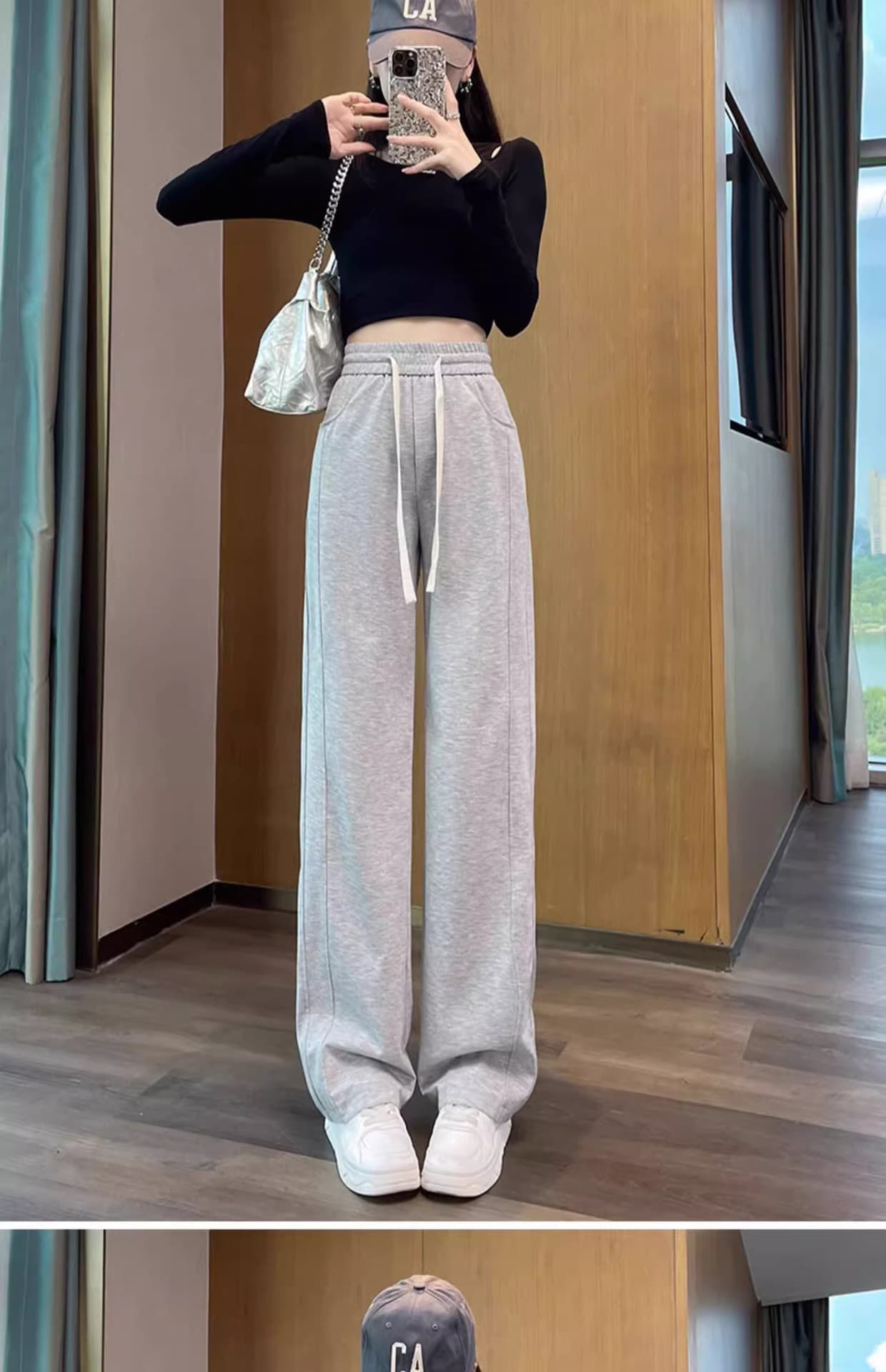 ストレートパンツ ゆったりストレートスウェットパンツ