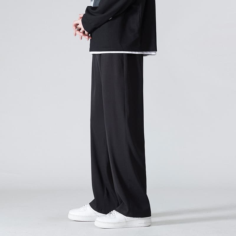 ストレートパンツ ゆったりドレープワイドスラックス