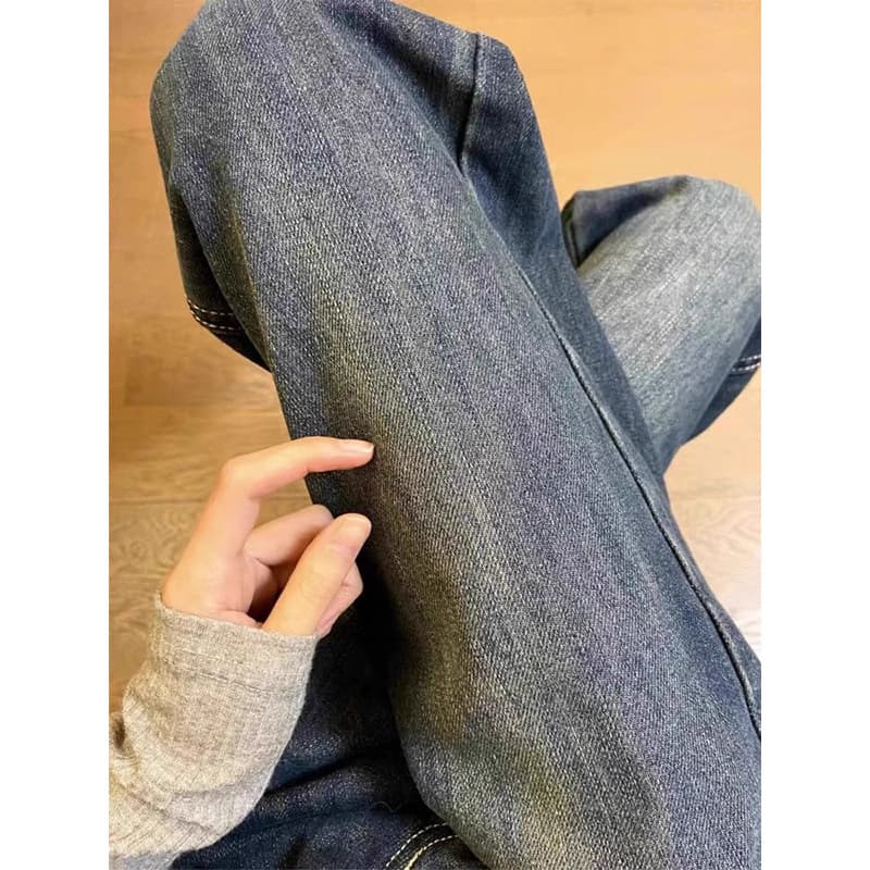 ストレートパンツ ハイウエストストレートデニム