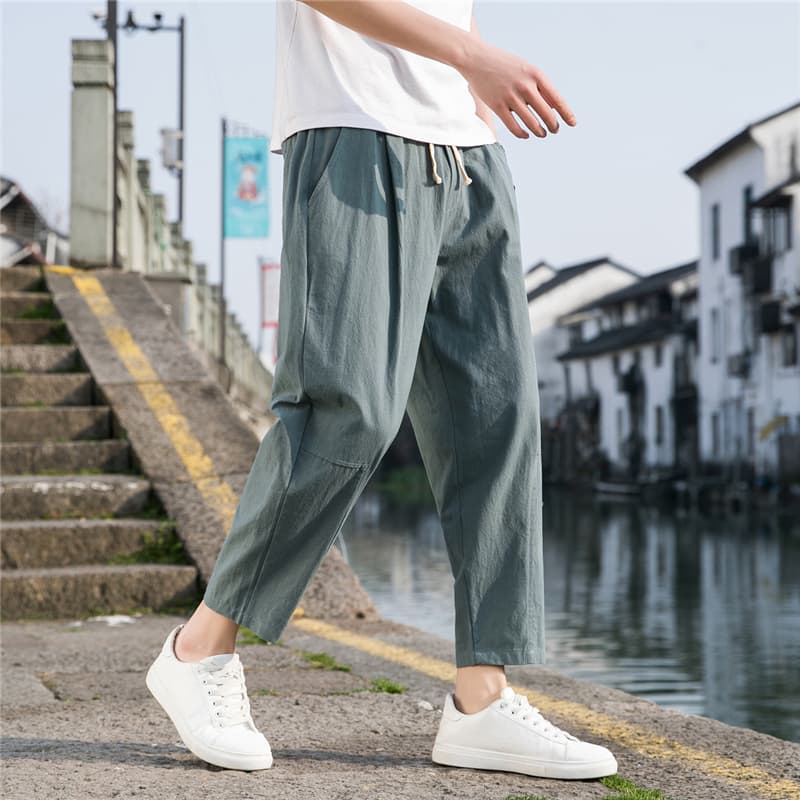 涼やか軽快アンクル丈ストレートパンツ