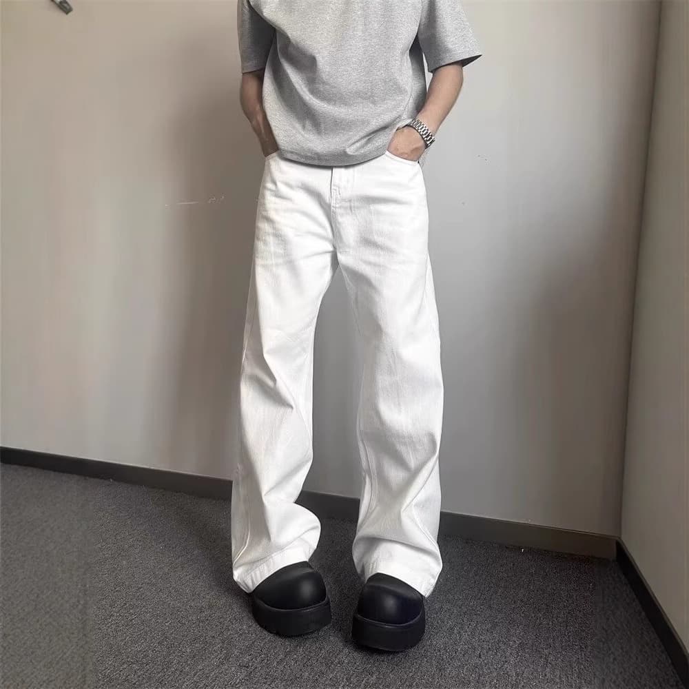 ストレートパンツ すっきりシルエットストレートデニムパンツ