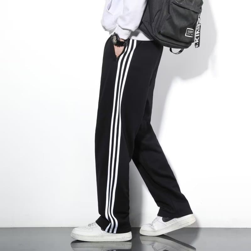 ストレートパンツ 三本ライン入りストレートパンツ