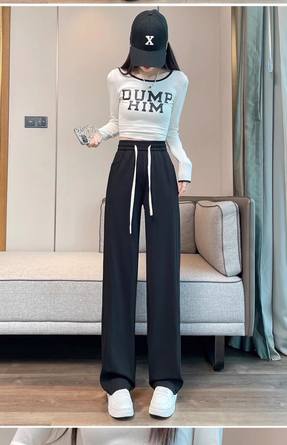 ストレートパンツ ゆったりストレートスウェットパンツ