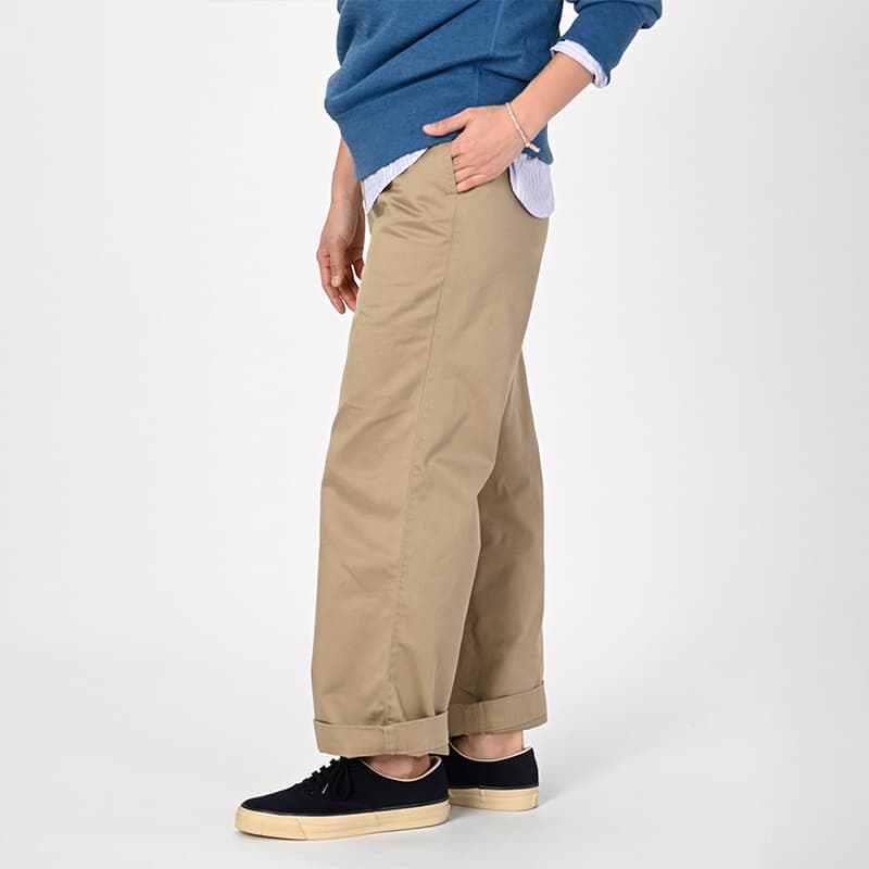 ストレートパンツ ゆったりシルエット 上質チノパンツ