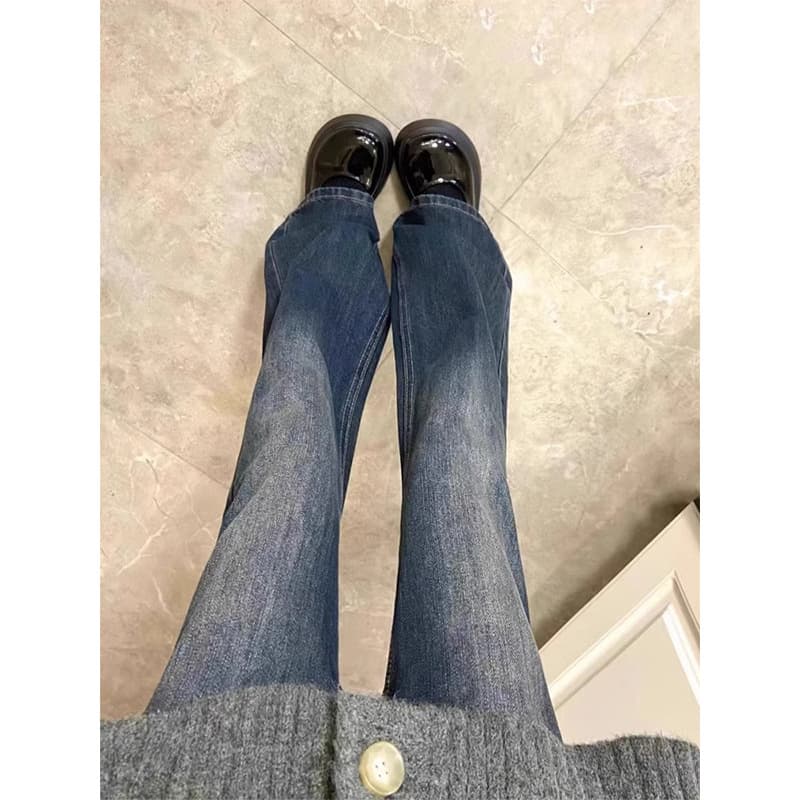 ストレートパンツ ハイウエストストレートデニム