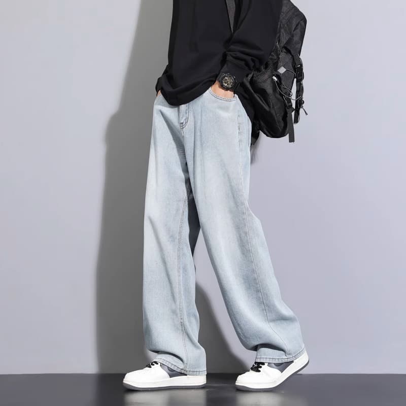 ストレートパンツ ヴィンテージ加工 リラックスストレートデニム