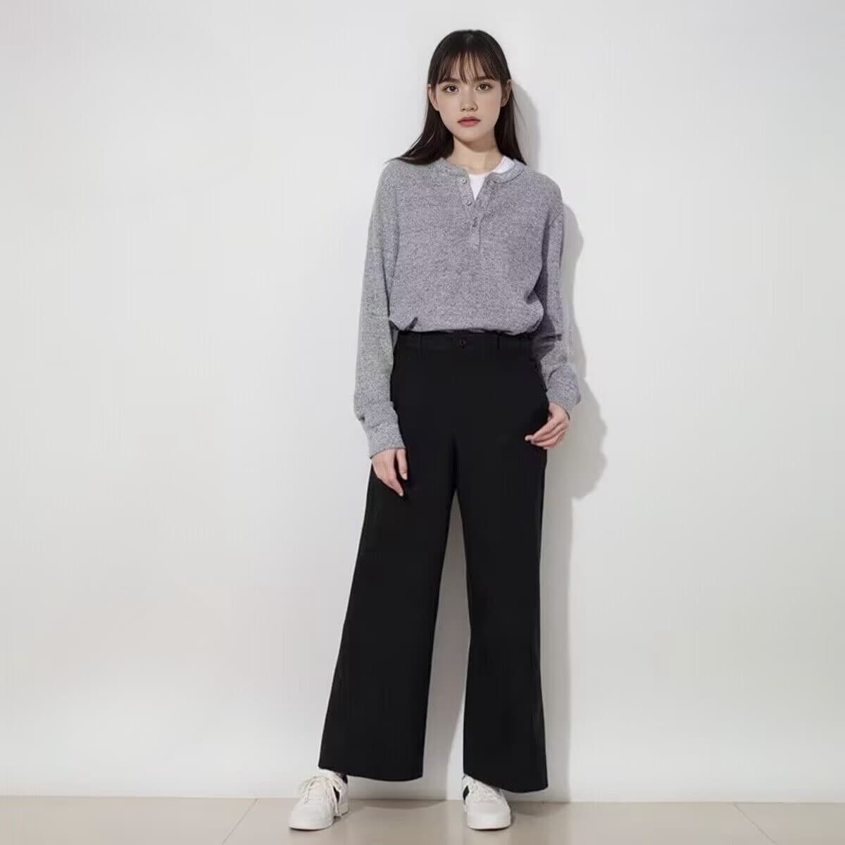 ゆったりシルエット 快適ストレートパンツ