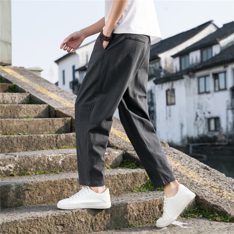 涼やか軽快アンクル丈ストレートパンツ