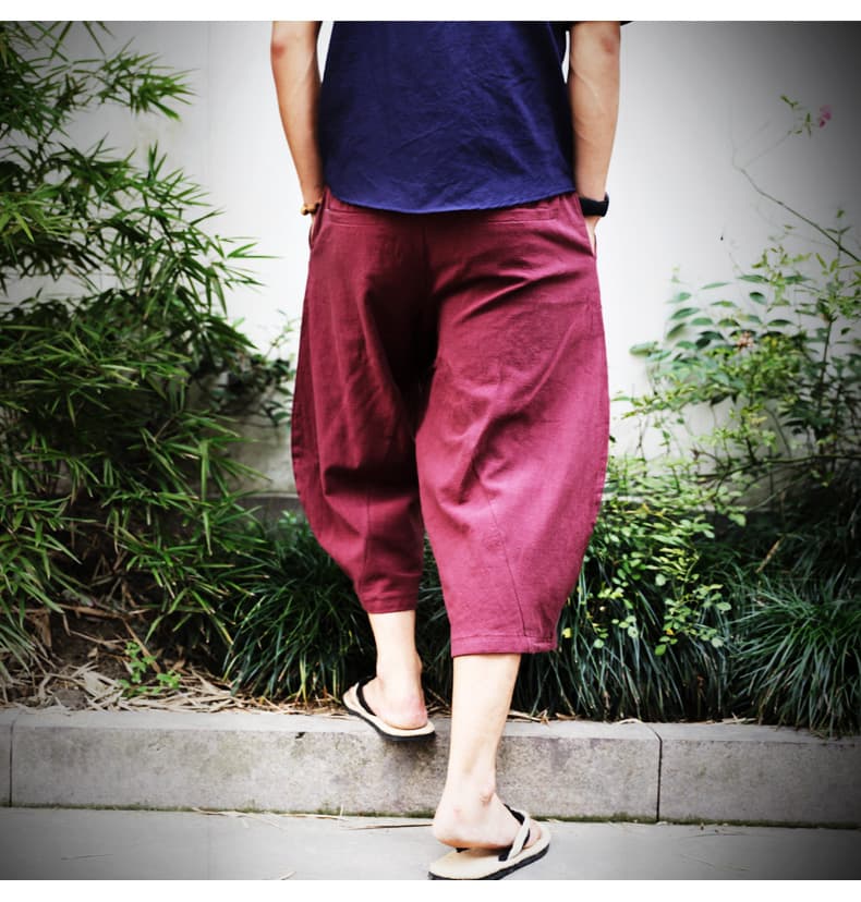 ストレートパンツ リラックス七分丈ワイドパンツ