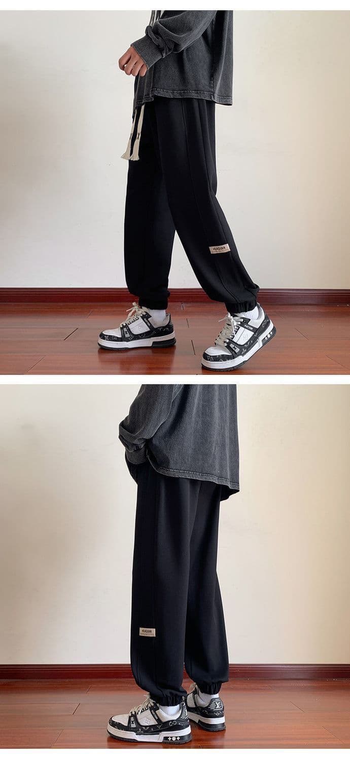 裾リブ ストレートパンツ